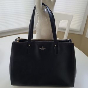 Kate Spade Large Black Leather Work Tote